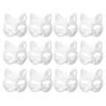 Miniatyrbillede 2 af 3: 12 stk Blanke Kattemasker Kostume Cosplay Maske Børnehave DIY Umalede Kattemasker