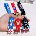 Miniatyrbillede 3 af 3: Sonic nøglering 3D-figur til mænd og kvinder - sød pung, rygsæk, taske og bilophængsdekoration Blue