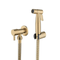 Miniatyrbilde 1 av 5: Bad Toalett Bidet Kran Kit Børstet Guld Bidet Sprayer Dusj med Avstengningsventil