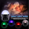 Miniatyrbilde 4 av 7: Nattlampe for barn, Barn nattlampe, Stjerne nattlampe, Nebula stjerneprojektor 360 graders rotasjon - 4 LED-lamper 12 lysfarger Black