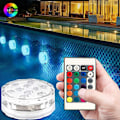 Miniatyrbild 2 av 5: 2-pack 10LED Undervattenslampor IP68 Vattentäta med Fjärrkontroll för Pool Bad Spa Dusch Damm Akvarium