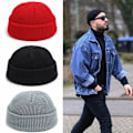Miniatyrbild 2 av 7: Mode Hip Hop Stickad Mössa Herr Skalmössa Kvinnor Vinter Varm Brättelös Baggy Melon Cap Manschett Docker Fisherman Beanies Hattar H