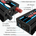 Miniatyrbild 2 av 5: Inverter 12V till 220V/110V LED Bil Strömomvandlare Laddare Adapter Dubbel USB Spänningstransformator Modifierad Sinusvåg 12V-220V