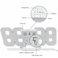 Miniatyrbillede 4 af 5: Stor 3D LED digital vægur