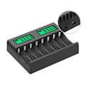 Miniatyrbillede 3 af 5: Batterilader med LCD-display, intelligent til AA/AAA NiCd NiMh genopladelige batterier, lader til aa aaa Hvid White 0.14