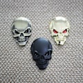 Miniatyrbillede 4 af 5: 3D Metal Sort Dödskalle Bilsticker Logo Emblem Sticker, Dödskalle