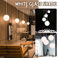 Miniatyrbild 4 av 10: Matt Vit Globe Glas Lampskärm Byte Runt Cover 15cm One-size