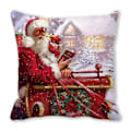 Miniatyrbild 1 av 6: Jul Kuddfodral 45x45cm Dekorativt Kuddfodral Vinter Jul Dekorationer För Hem Trä Hjort Soffa C