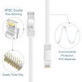 Pikkukuva 3 / 5: Ethernet-kaapeli 50m, Cat6 Erittäin Pitkä Litteä Internet-kaapeli 50 Metriä, Nopea Verkkokaapeli Valkoinen, Rj45 Liitin Lan-kaapeli Yhteensopiva