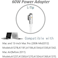 Miniatyrbillede 2 af 5: 60w Macbook Pro-oplader - Udskiftning 60w L-tip Macbook-oplader til ældre Macbook Pro 13 tommer - Universal strømforsyning kompatibel med Macbook Pro 13 I