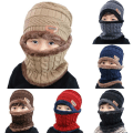 Miniatyrbilde 1 av 10: Barnvinterlue og skjerf i strikket ull Khaki