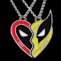 Miniatyrbild 2 av 5: 1 par Deadpool 3 halsband Deadpool 3 filmhänge - symboliserar broderskap och vänskap, superhjältedekorationer Pendant Set