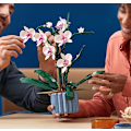 Miniatyrbild 2 av 5: Orkidébyggklossar, blomma suckulent krukväxt byggklossar, romantiskt set, monterade byggklossar leksaker orchid