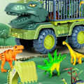 Miniatyrbild 3 av 4: Dinosaurie Lastbil Leksak, Dinosaurie Transportbil - med 3 Mini Plast Dinosaurier - Pojkpresent