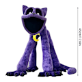 Miniatyrbild 1 av 2: 45 cm Smiling Critters Plysch Katt Sovdag Mjuk Fylld Dockleksak Barnpresent Dark Purple - 45cm