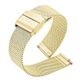 Miniatyrbillede 1 af 5: 121314151617182022mm Milanese Loop Lynkobling Armbånd i Rustfrit Stål til Mænd Kvinder Mesh Metal Udskiftningsarmbånd Urrem Guld Gold 15mm