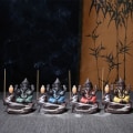 Miniatyrbillede 3 af 5: Kreativ Ganesha Røgelse Vandfald Røgelse Holder Desktop Ornament Tilbageflow Vandfald Dekor Aromaterapi Ornament Gave Grøn