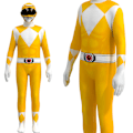 Miniatyrbillede 2 af 3: Power Rangers Mighty Morphin Børne Jumpsuit Kostume Gul yellow 110