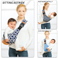 Miniatyrbilde 3 av 5: Wildride Toddler Carrier - 2024 Ny Baby Sling Carrier Nyfødt til Småbarn, Justerbar Baby Carrier Sling, Bær 10-60 lbs (Svart Seilskute)