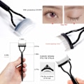 Miniatyrbillede 4 af 5: 2-pak øjenvippekam Makeup Mascara Separator Metal Tænder Eyelashes Definer med cover til kvinder Mascara