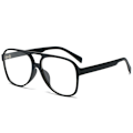 Pikkukuva 4 / 4: Retro Vintage 70-luvun Aviator-polaroidut aurinkolasit, kaksoissilta, kevyt kehys, miehille ja naisille (musta/keltainen) musta(YD) black