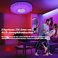 Miniatyrbilde 3 av 4: LED Taklampe Dimbar RGB Fargeendring med Bluetooth-høyttaler, LED-lampe for Kjøkken, Barnerom, Soverom, Stue