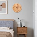 Miniatyrbillede 4 af 4: Massivt Træ Vægur 35 cm, Stille Urværk, Ingen Tikken, Moderne Minimalistisk Design til Stue, Soveværelse, Køkken[YD]