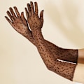Miniatyrbillede 4 af 5: Leopard Kostume Handske Performance Lange Kostume Handsker Leopard Lange Handsker Dame Coffee