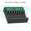 Miniatyrbillede 4 af 5: Batterilader med LCD-display, intelligent til AA/AAA NiCd NiMh genopladelige batterier, lader til aa aaa Hvid White 0.14
