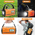 Miniatyrbilde 6 av 6: Nødradio, NOAA Væradvarsel, Solhåndvev AM/FM Radio for Overlevelse, 10000MAH Oppladbart Batteridrevet Radio, Klokka SOS Alarm & Lommelykt Orange