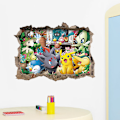 Pikkukuva 4 / 5: 3D Sarjakuva Rikkoutunut Seinätarra Vauva Tonttu Pikachu Tarra Lastenhuoneeseen