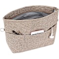 Miniatyrbillede 2 af 5: Håndtaskeorganisator, stofindsats med flere lommer og lynlåse, holdbar taskeindsats med nøglering. Lysebrun, S S