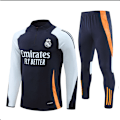 Miniatyrbillede 1 af 2: 2425 Ny Real Madrid Fodbold Langærmet Halv Lynlås Voksen & Barn Træningstrøje Royal Blå Royal blue 2XL