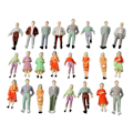 Miniatyrbillede 2 af 3: 100 Assorterede Skalafigurer 1:50 Malede Farverige Personer Passagerer til Togvogn (YD)