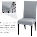 Miniatyrbilde 2 av 5: Spisestuestoltrekk Sett med 4 eller 6, Stretch Avtakbart Vaskbart Spisestuestolbeskyttelse Dekorasjon Slipcover Setetrekk for Hotell Lys Grå light Grey 4pcs