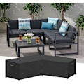 Miniatyrbillede 2 af 2: Vandtæt sofaovertræk, udendørs møbelovertræk havemøbler presenning møbelbeskyttelse L-formet hjørnesofa overtræk egnet 215x215x87cm