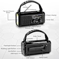 Miniatyrbilde 5 av 5: Nødradio med sveiv, 10000mAh nødradio, solradio AM/FM værrradio, USB Type-C lading, lommelykt og LED-leselampe