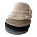 Miniatyrbilde 3 av 5: Ull Vinterlue Dame Retro Fedora Hater Kirke Hater Fiskehatt Damer Filt Hatt Bowler Hatt