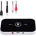 Miniatyrbillede 1 af 5: Bluetooth 5.0 Sender Modtager, 2-i-1 Trådløs Bærbar Stereo Audio Adapter Modtager Med RCA/3.5mm Aux Kompatibel Lav Latens HD Lyd