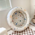 Miniatyrbillede 6 af 8: Oppustelig børnepool til indendørs og udendørs brug, fortykket vandpool til alderen 3-6 år, bærbart retrodesign, pladsbesparende børnepool [YDE]