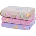 Miniatyrbillede 1 af 5: Galaxy 1-pakke med 3 hundetæpper, kattetæpper, blødt, fluffy sødt knoglemønster, kæledyrstæppe af fleece 60 x 40 cm