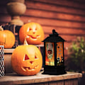 Miniatyrbilde 9 av 10: Halloween-tema LED-lyslykt Retro firkantet lykt hengende pynt for hjem og hagedekorasjon 4