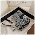 Miniatyrbillede 5 af 6: Dametaske Trend højkvalitets tyk kæde Bright Diamond Luksus Designer Crossbody-tasker Mode sadeltaske Type 3 Type 3 L21cm W14cm H6cm