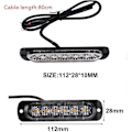 Miniatyrbild 2 av 5: 4 st 18W 6 LED Slim Gult Blinkande Varningsljus Bil Lastbil Nödljus Parkeringsljus Lampa 12-24V