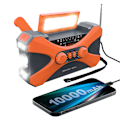 Miniatyrbilde 1 av 7: 10000mAh solcelledrevet nødradio med vev, med håndvevsgenerering, lommelykt, USB-multifunksjonsradio, oransje orange