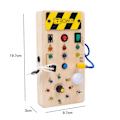 Miniatyrbild 1 av 3: 1:a Musik Montessori Aktivitetsbräda Aktivitetsbord i Trä med 8 LED-lampor