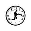 Miniatyrbild 1 av 4: Inspirerad Silly Walk Väggklocka Kreativ Tyst Ljudlös Klocka Väggkonst för Hemmet (Svart)