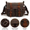 Miniatyrbild 3 av 5: Canvas Axelremsväska Crossbody Väska för Män Casual Väska Herrväska Grön