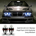 Miniatyrbilde 2 av 5: 1 par 8000K hvite LED Angel Eye Marker Halo-lamper for E39 E53 E60 E63 E64 E66 E87 5 6 7 X3 X5