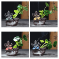 Miniatyrbillede 4 af 5: Kreativ Ganesha Røgelse Vandfald Røgelse Holder Desktop Ornament Tilbageflow Vandfald Dekor Aromaterapi Ornament Gave Grøn